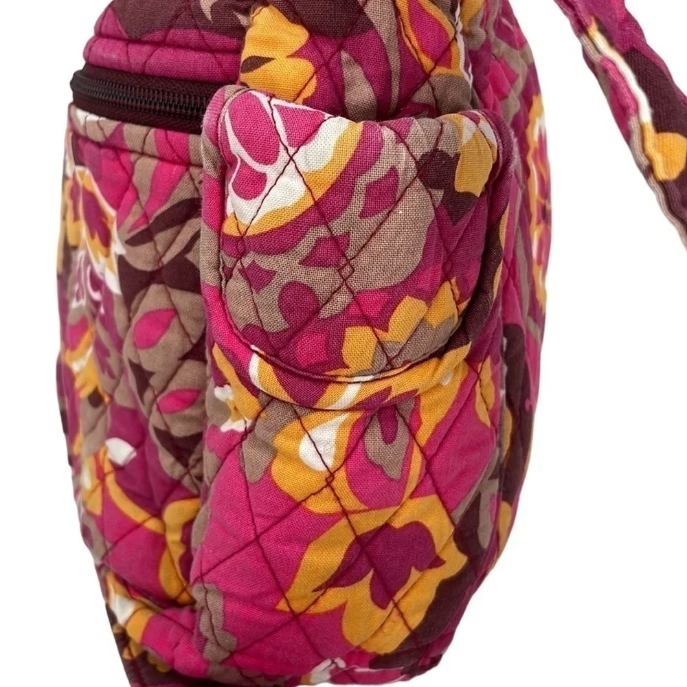 Vera Bradley Purse Quilted Floral Hobo Bag Pink Yellow
